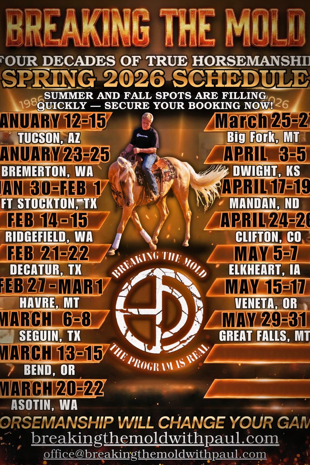 BTM Spring schedule poster design