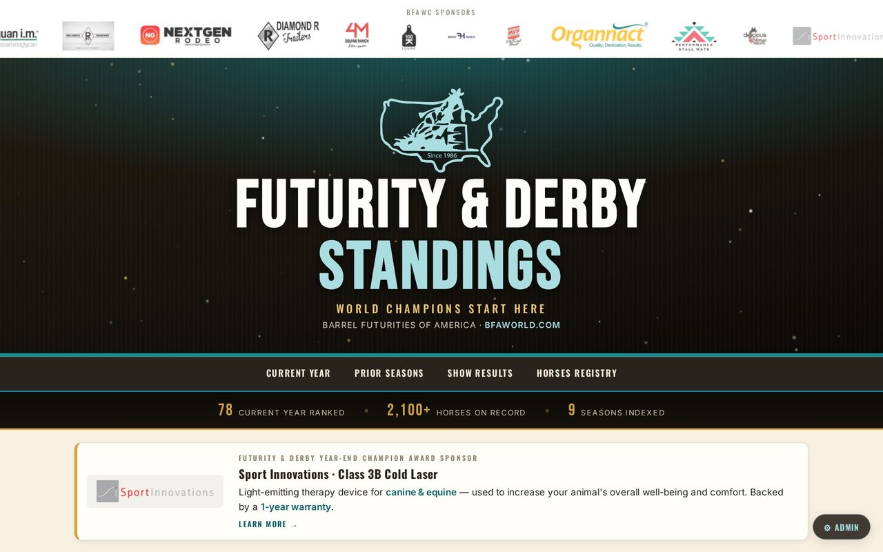 BFA Standings · website preview
